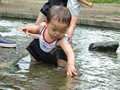 梅小路公園の川で水遊び