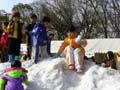 万博公園 雪遊び