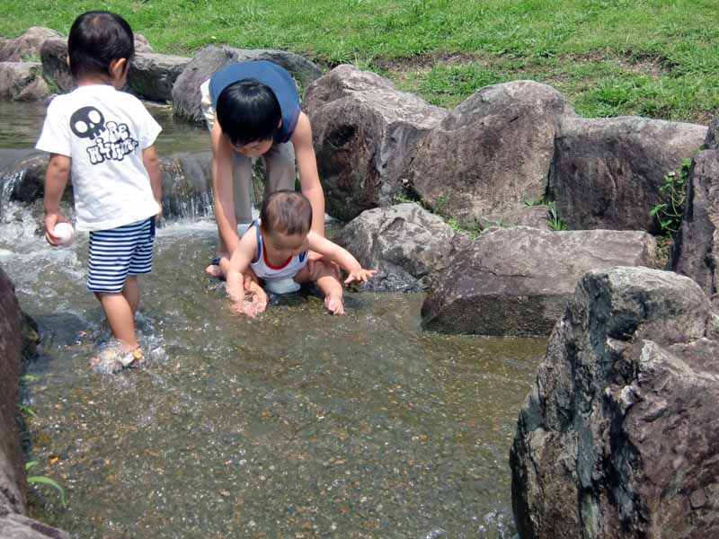 こうのすやま山公園(城陽市総合運動公園) 水遊び 渓流 川遊び