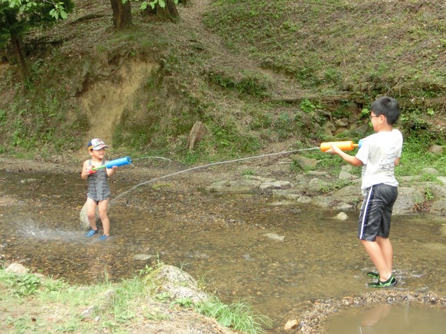 山城森林公園 川遊び 水遊び 水着